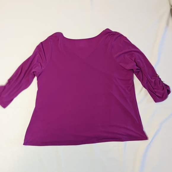 Purple Lane Bryant faux wrapped stretch top - Picture 2 of 6